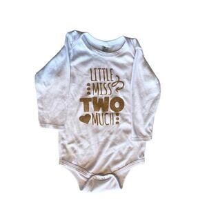 Little Miss Two Much Onesie  18-24 Months